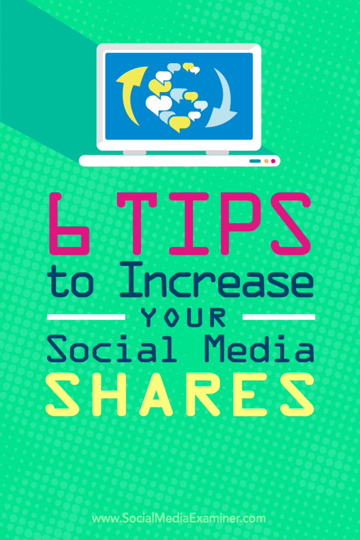 Tips enam cara untuk meningkatkan share di konten media sosial Anda.