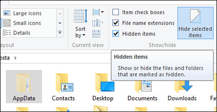 tampilkan file dan folder tersembunyi