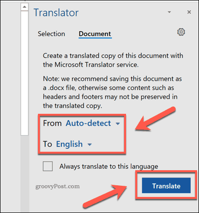 Menerjemahkan seluruh dokumen PDF di Word