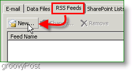 Cuplikan Layar Microsoft Outlook 2007 Buat Umpan RSS