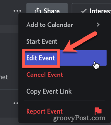 Mengedit acara di Discord