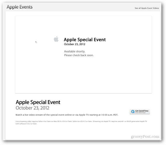 Acara Apple 23 Oktober 2012