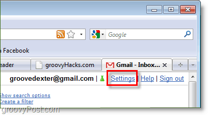 klik pengaturan google mail Anda