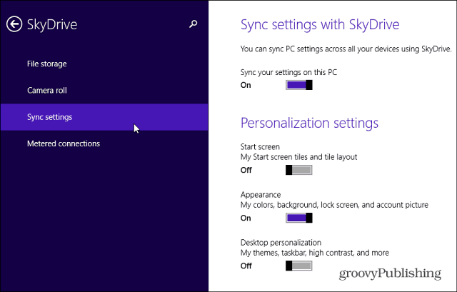Pengaturan Sinkronisasi SkyDrive