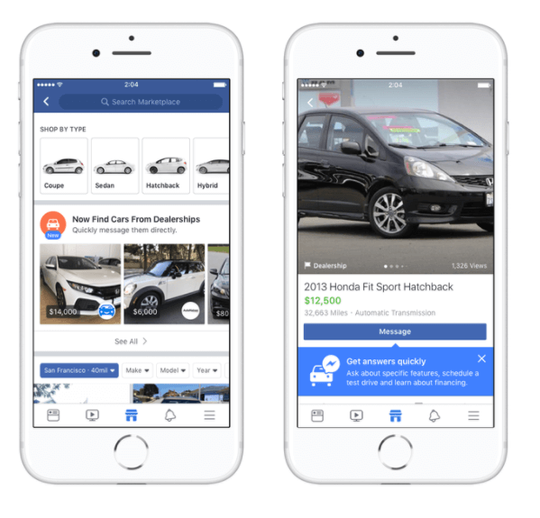 Facebook Marketplace bermitra dengan para pemimpin industri otomotif Edmunds, Cars.com, Auction123, dan lainnya untuk mempermudah pembelian mobil bagi pembeli di AS.