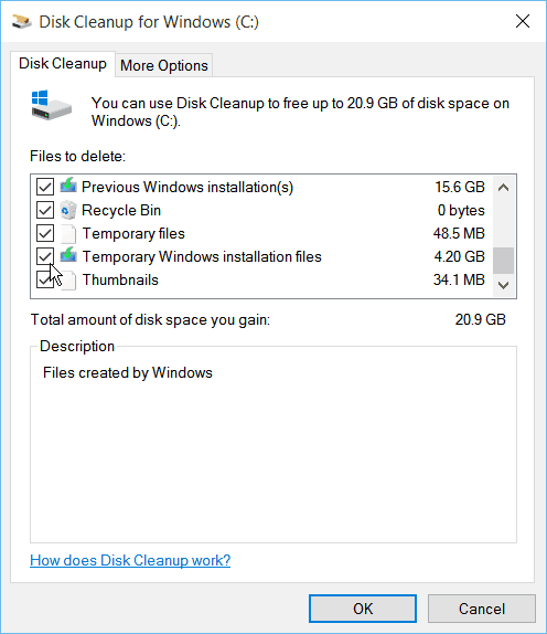 Pembersihan Disk Windows 10