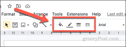 Batas tabel dan opsi warna di Google Slides