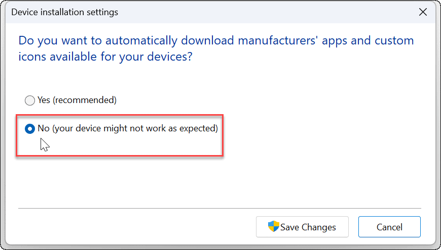 Nonaktifkan Instalasi Driver Otomatis pada Windows 11
