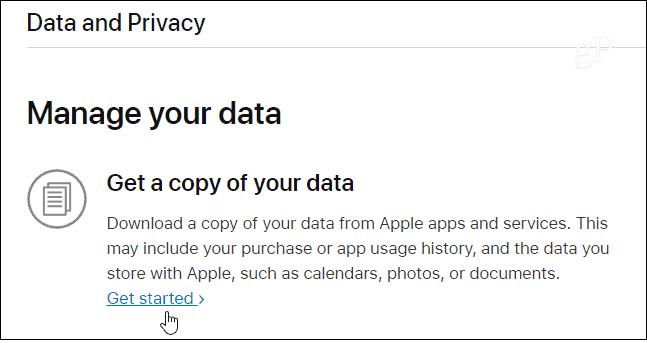 Dapatkan salinan Data Apple