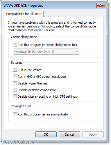 cara menyesuaikan pengaturan yang kompatibel untuk semua pengguna windows 7