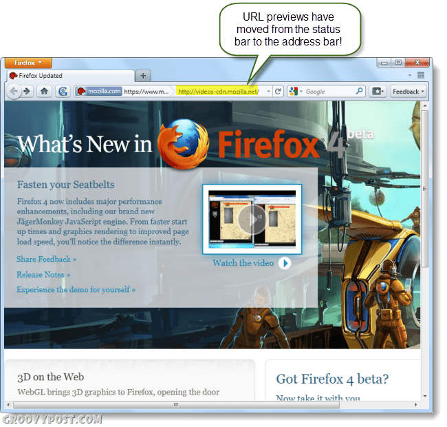 tangkapan layar firefox 4 beta