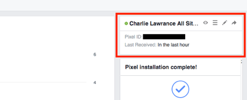 Temukan ID piksel Anda di Pengelola Iklan Facebook.
