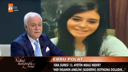 Ebru Polat terhubung ke program Nihat Hatipoğlu