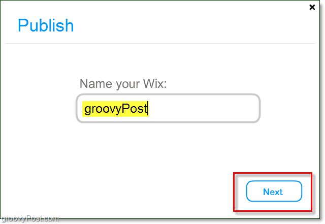 beri nama situs web wix flash Anda