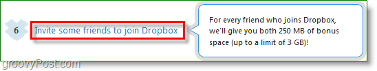 Tangkapan layar Dropbox -pelajari ruang dengan mengundang teman