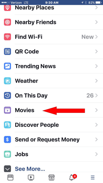 Facebook menambahkan bagian film khusus ke menu navigasi utama aplikasi seluler.