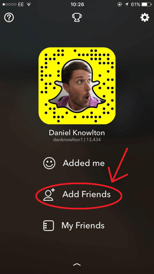 snapchat menambahkan teman