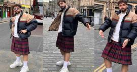 Berbagi rok dari Sefo! Tradisi Skotlandia berkeliaran di jalanan dengan kilt.