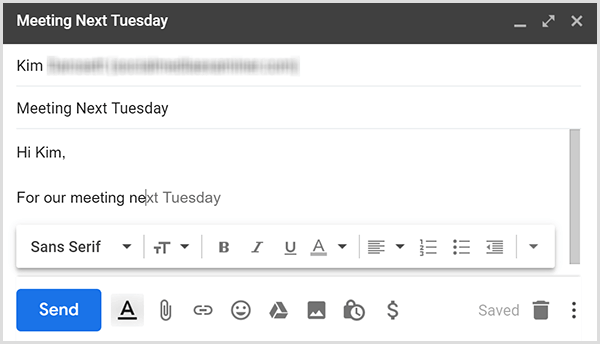 Gmail Smart Compose menggunakan teks prediktif untuk membantu Anda menulis email dengan cepat.