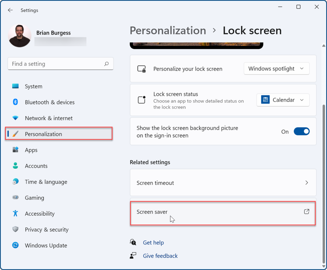 Personalisasi-kunci-layar mengatur foto sebagai screen saver di Windows