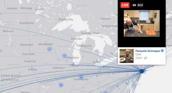 Peta Facebook Live memudahkan pengguna untuk menemukan siaran video langsung di seluruh dunia.