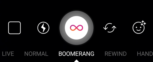 Penggunaan Boomerang akan mengubah serangkaian foto menjadi video yang berulang.