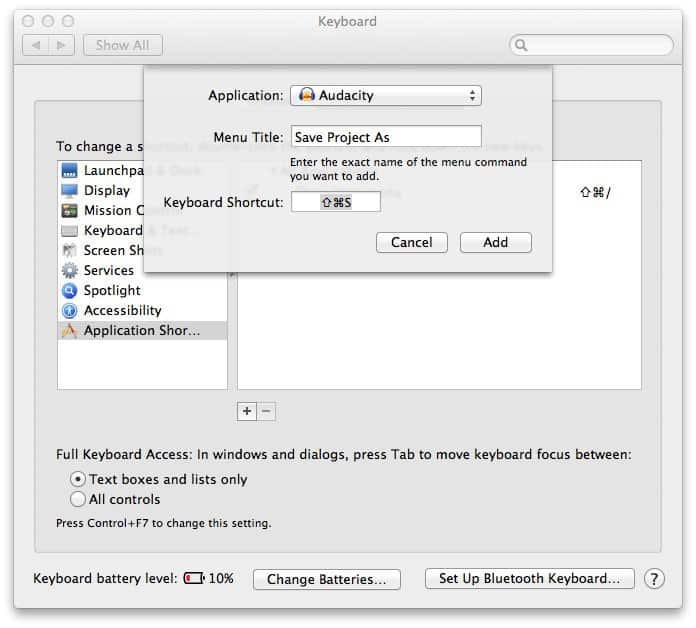 Cara Membuat Pintasan Keyboard di Program Mac OS X