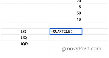 google sheets kuartil bawah