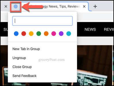 Mengganti nama grup tab di Chrome