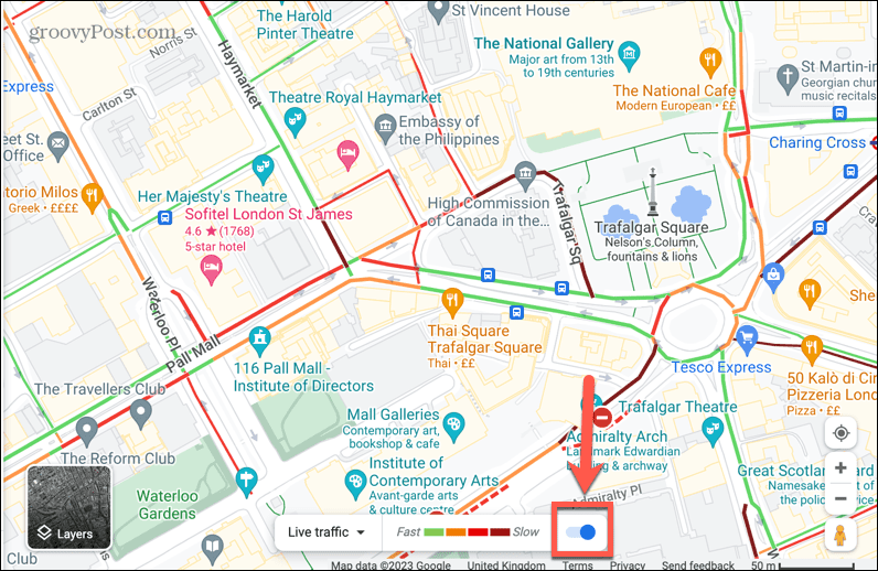 toggle lalu lintas langsung peta google