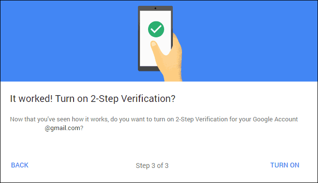 Google verifikasi 2 langkah aktif