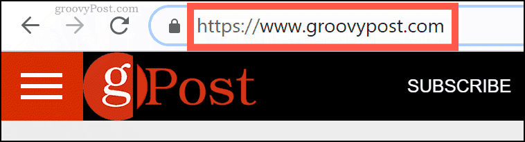 Nama domain groovyPost.com di bilah URL Chrome