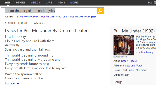 Google Copies Bing, Menambahkan Lirik Lagu di Hasil Pencarian