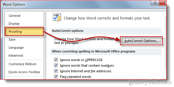 Bagaimana-Untuk Menggunakan Word 2010 AutoCorrect Untuk Secara Otomatis Mengganti Kata-Kata atau Menambahkan Simbol Di Luar Karakter Latin Dasar