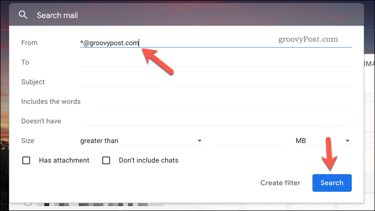 Membuat aturan pemfilteran baru di Gmail