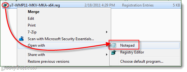 edit file registri dengan notepad