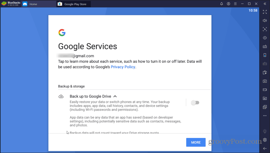 bluestacks layanan google