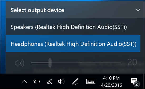 audio taskbar