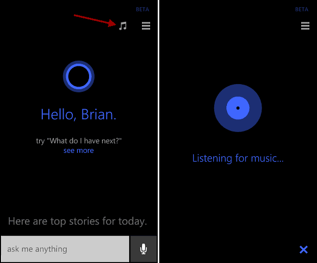 Gunakan Cortana di Windows Phone 8.1 untuk Mengidentifikasi Lagu