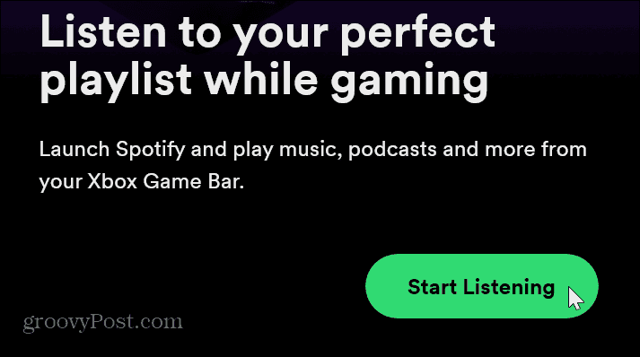 mulai mendengarkan aktivitas permainan Spotify