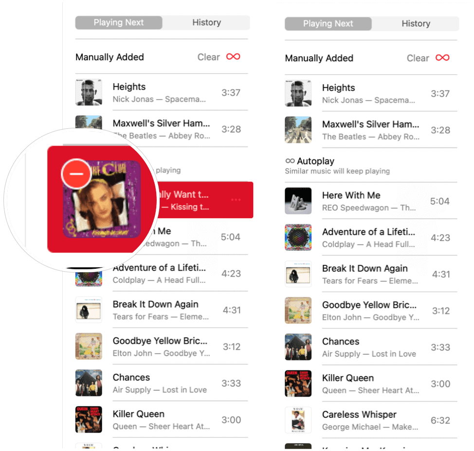 Apple Music Autoplay menghapus lagu