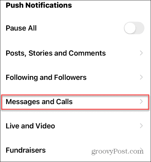 pesan dan panggilan instagram