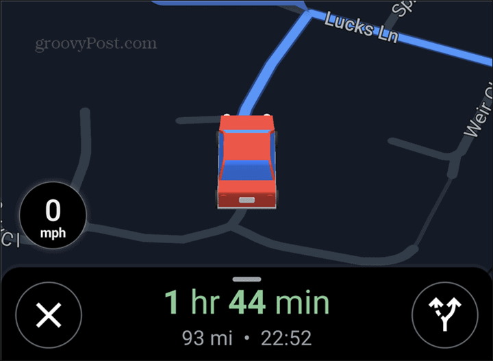Simbol mobil Google Maps berwarna merah