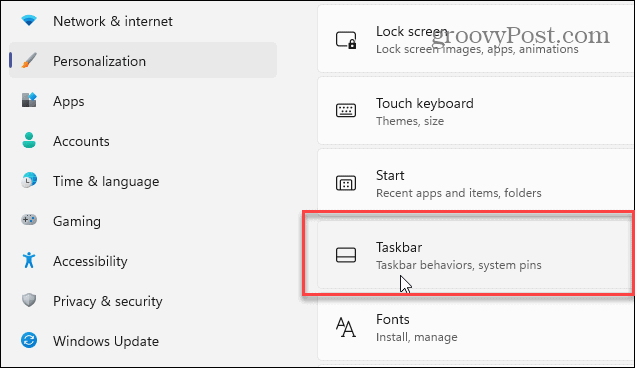 Pengaturan Taskbar Windows 11