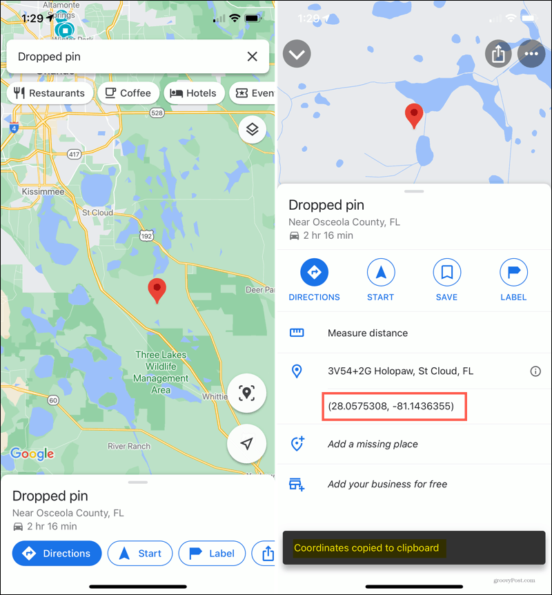 iPhone Jatuhkan Pin di Google Maps
