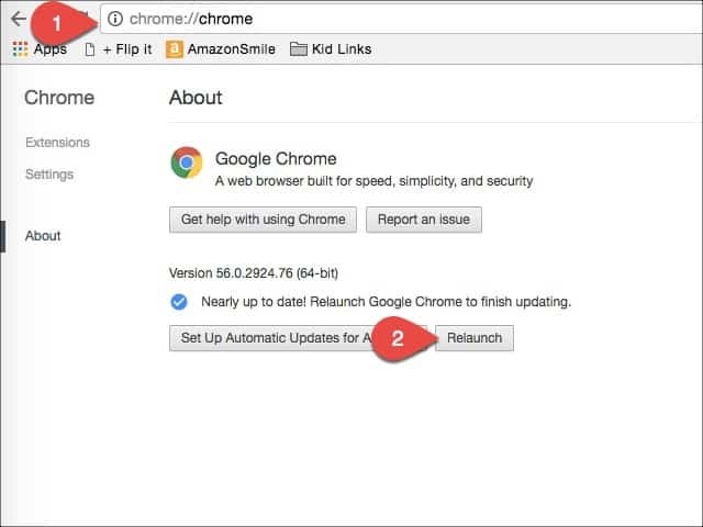 perbarui google chrome menggunakan baris perintah