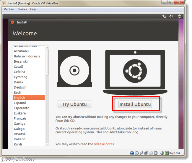 instal ubuntu 