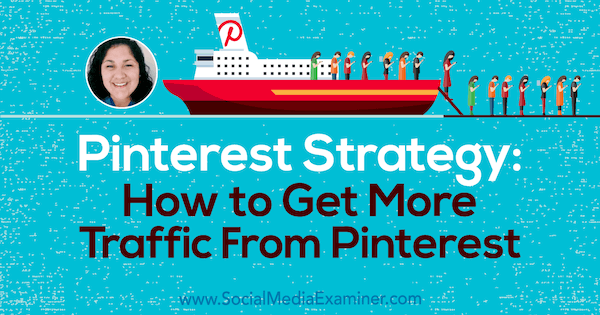 Strategi Pinterest: Cara Mendapatkan Lebih Banyak Lalu Lintas dari Pinterest yang menampilkan wawasan dari Jennifer Priest di Podcast Pemasaran Media Sosial.