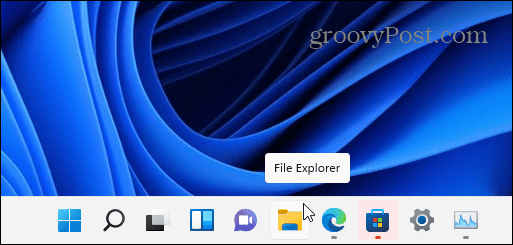 Bilah tugas ikon File Explorer