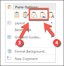 Opsi tempel tambahan di PowerPoint